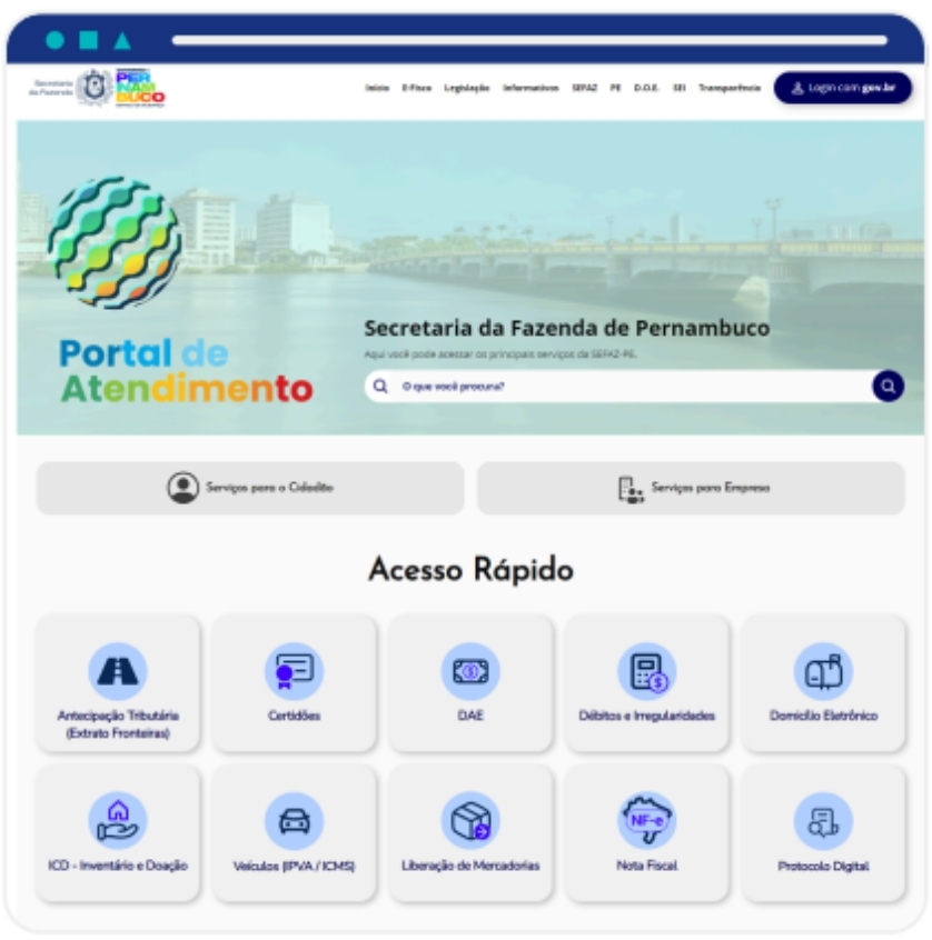 Portal de atendimento: Secretaria da Fazenda de Pernambuco